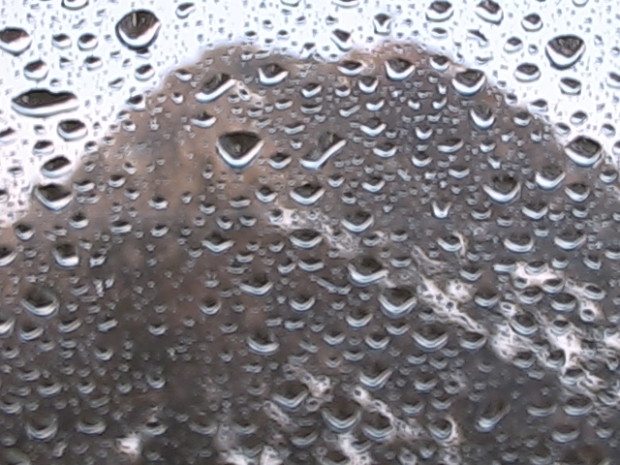 Tram face thru the rain at Squaw