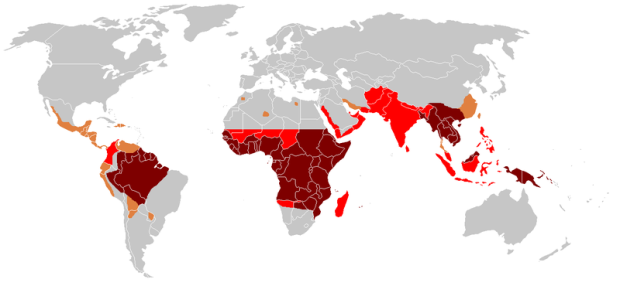 World wide Malaria distribution