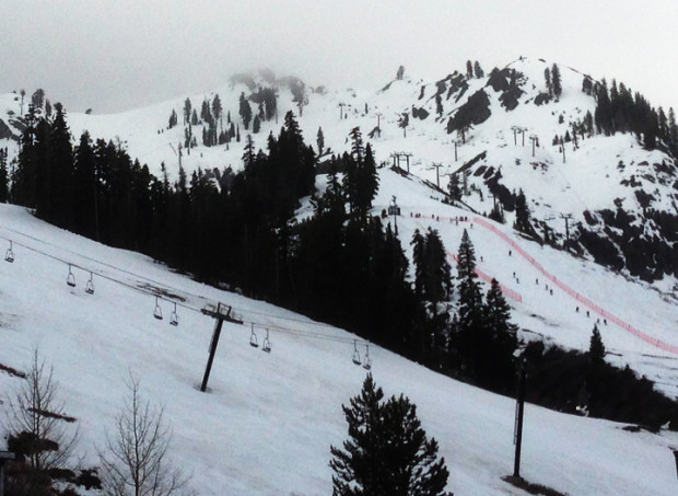 Clouds lurking over the top of KT, an ominous start to a surprisingly good day