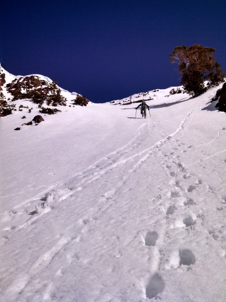 Booting up Little Pine Chute. Photo: Kyler Roush