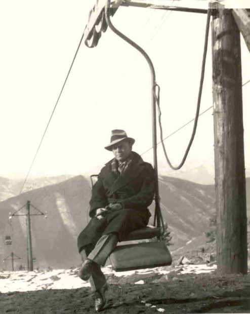 James Curran and the first Ski Lift in Sun Valley, ID, chairlift