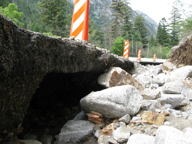 The road near Tanners Flat suffered the worst damages.