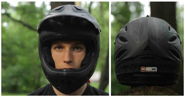 The Front and Rear of the helmet have smooth contours good venting. 