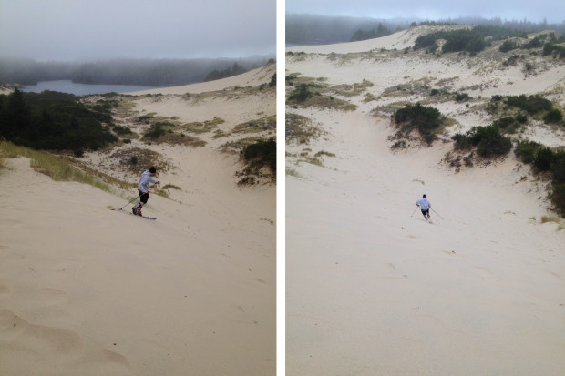 First ever dune skiing attempt.