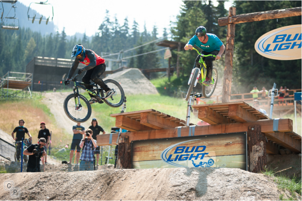 Kyle Strait and Sam Pilgrim duke it out off of the starting drops. Chris Pilling Photo©