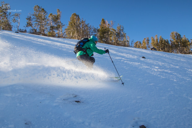 Ret enjoying some 4" deep pow turns.  Photos and words by Matt Bansak