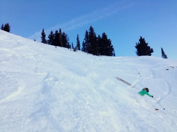 Sarah finding some fresh turns