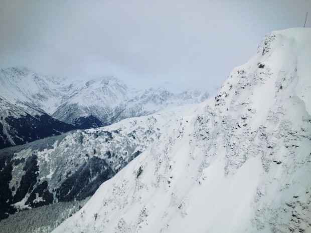 The snowpack is so low you can see the glaciers