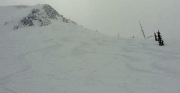 Untracked turns at 2:00 in the afternoon at Squaw