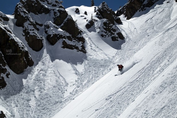 Dr. Robb Gaffney enjoying a  late spring powder day