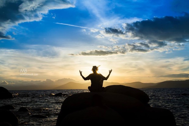 Vanessa Aadland finding her zen during a Tahoe sunset