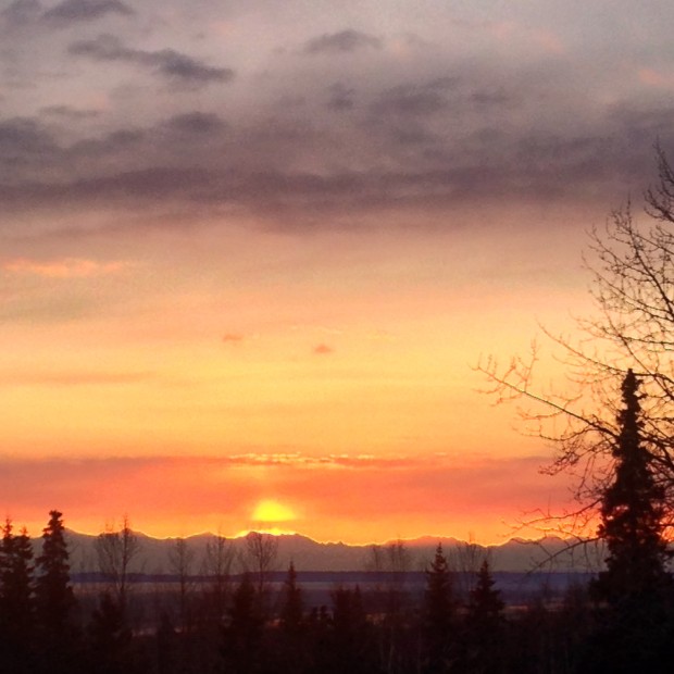 Sunset, Cook Inlet, Tordrillos.