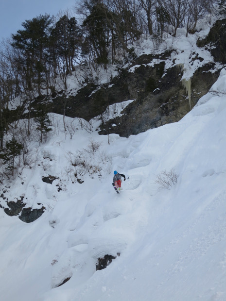 Zach working some pillows in less than average snow.