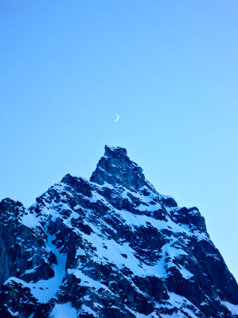 Moon and rock.