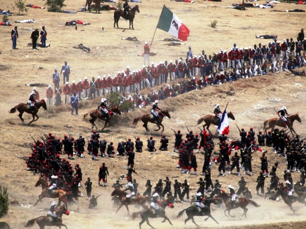 Cinco de Mayo battle reenactment. 