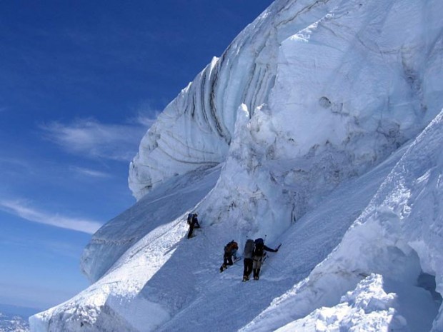 Climbing Liberty Ridge.  Mt. Rainier, WA