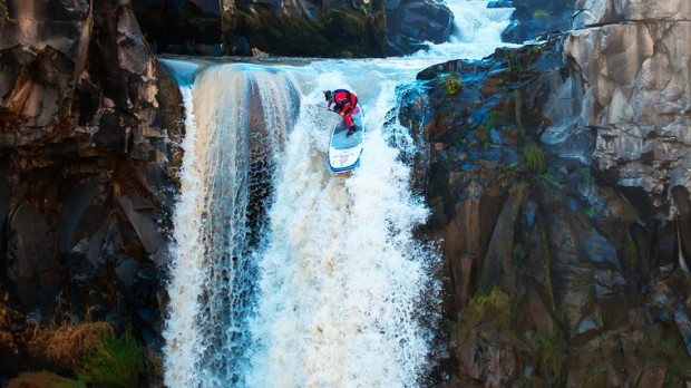 Dan Gavere getting huck wild on a Stand Up Paddle board.  photo:  SUP Racer