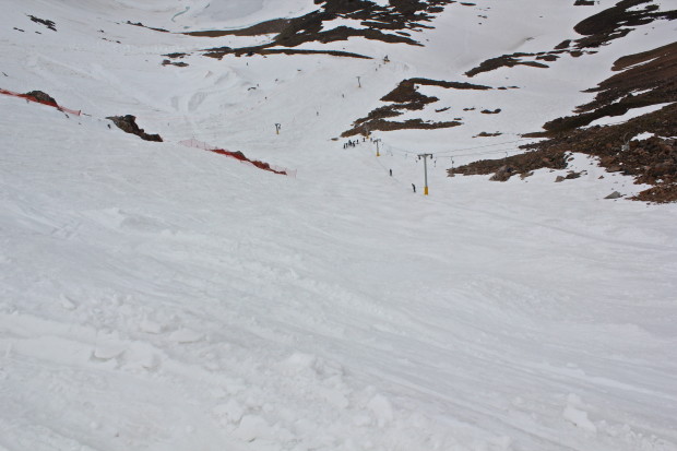 Looking down at Beartooth Basin from the top of the second palmer lift.