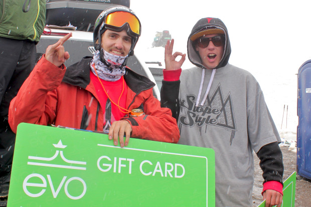 Ski competitors Ian Hamilton and Brandon Clabaugh celebrating on the podium!