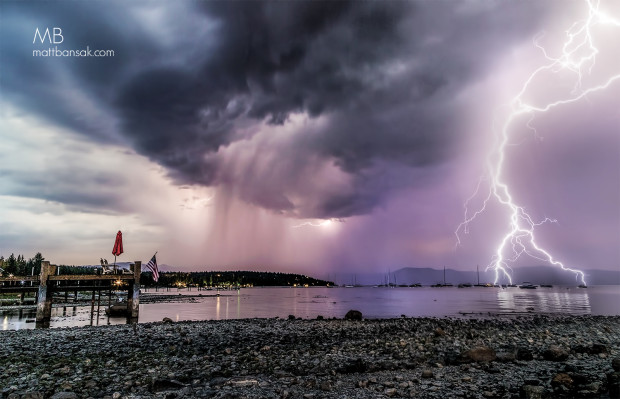 Tahpocalyse! After this lightning struck down and I realized I was still alive, I was really excited that it chose to compose itself perfectly in the frame.