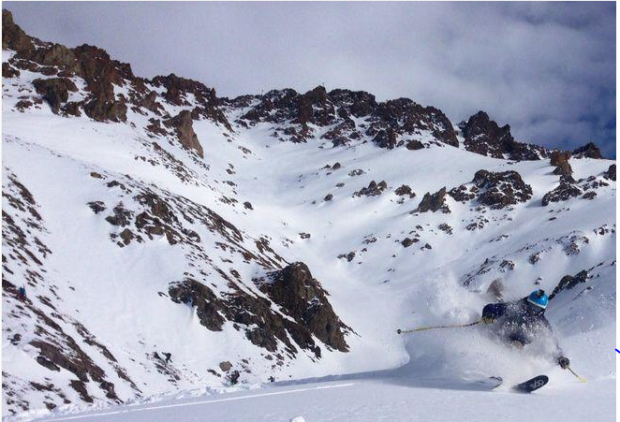 Txema Trull at Las Lenas, Argentina yesterday.  photo:  aymar navarro 