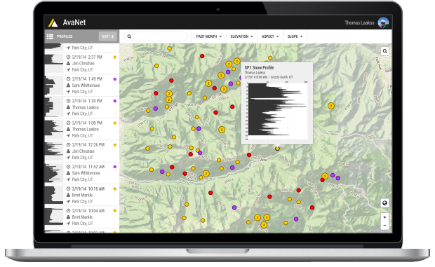 Avatech snow information data base layout.