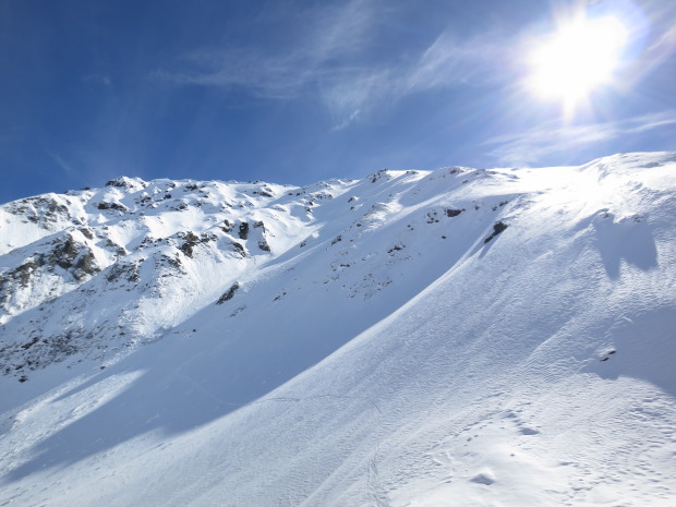 This was probably the coolest zone we found in the area. Pretty steep and long, but ends in an epic terrain trap.