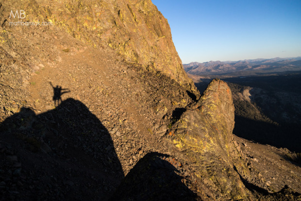 Shadow selfie in Mokolumne Wilderness