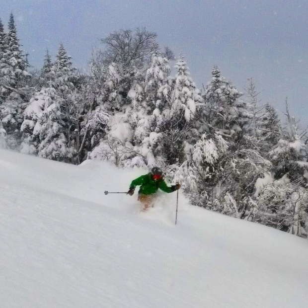 Cyril enjoying the powder.