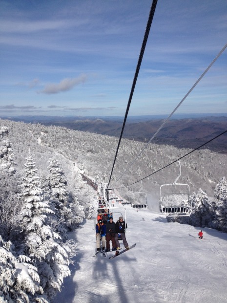 Hundreds waiting in line for the North Ridge Triple.