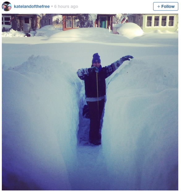 All this snow fell in one day.  Buffalo, NY yesterday