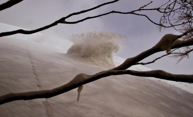 Skier mushroom cloud.