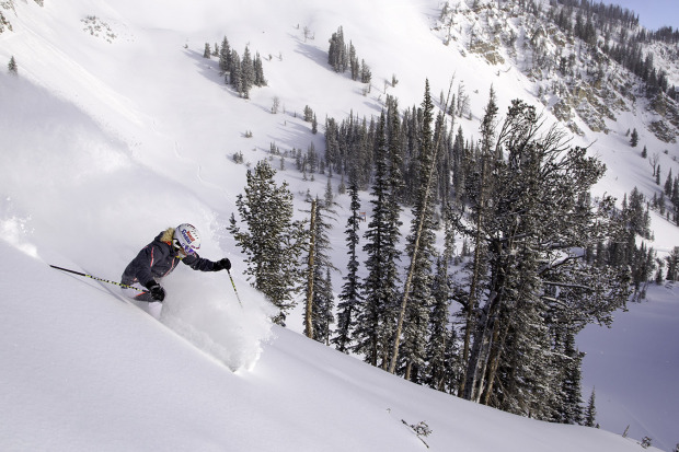 No photo magic needed,  Jess McMillan enjoying early season crowds. PC JHMR