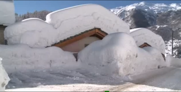 Deep snow in Campodolcino, Italy in 2014.Deep snow in Campodolcino, Italy in 2014.