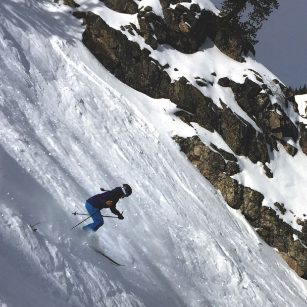 Skiing Jackson Hole's Tower 3 Chute my my Billie Coat and Nina Pant