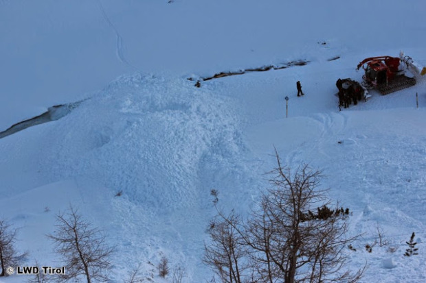 The avalanche debris.