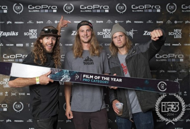 Sage Cattabriga-Alosa, Nick McNutt, and Karl Fostvedt represent for TGR’s Film of the Year award. PHOTO: Courtesy of IF3