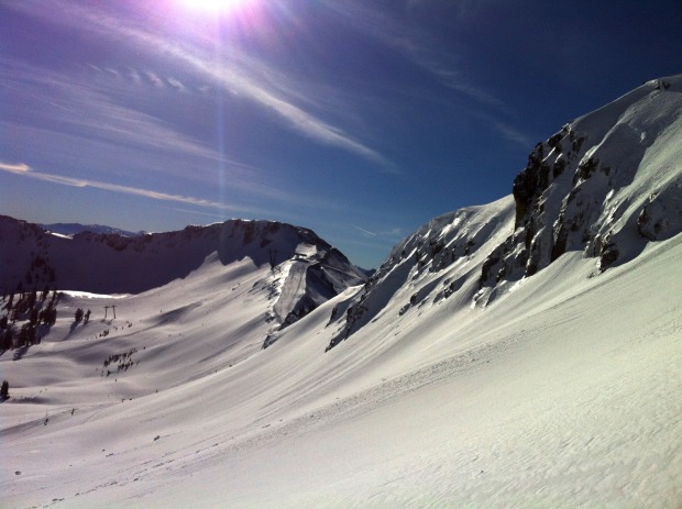 Looking to the Palisades from the bottom of the Pocket.  Photo: Josh Benge