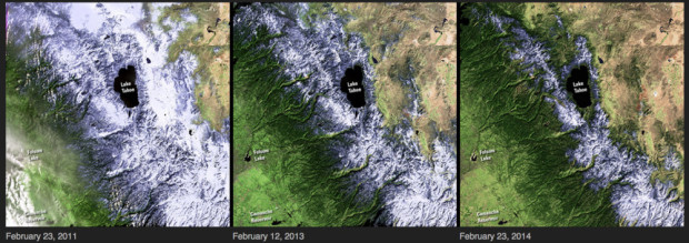 Lake Tahoe snowpack then and now...