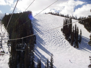 Looking up at Silver Tip off the Polar Queen Lift. 