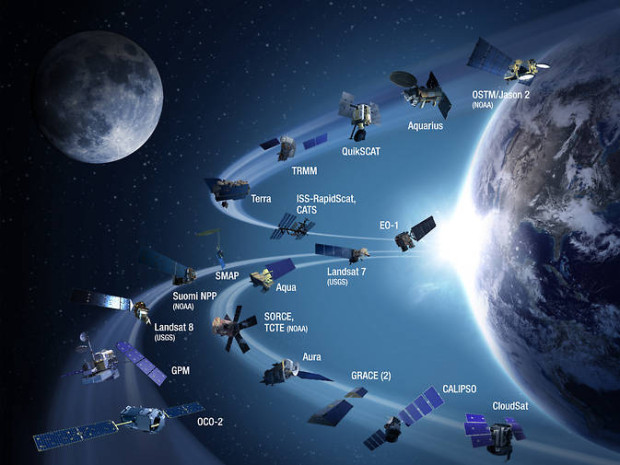 Five new Earth science missions have joined NASA’s orbiting fleet since the launch of the Global Precipitation Measurement mission one year ago. Image Credit: NASA