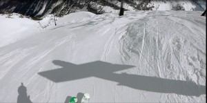 Looking down gold hill groomer. 