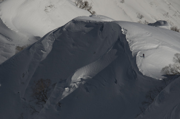 Headed for Pitch Two. Zach Paley photo, Lee Lyon skier.