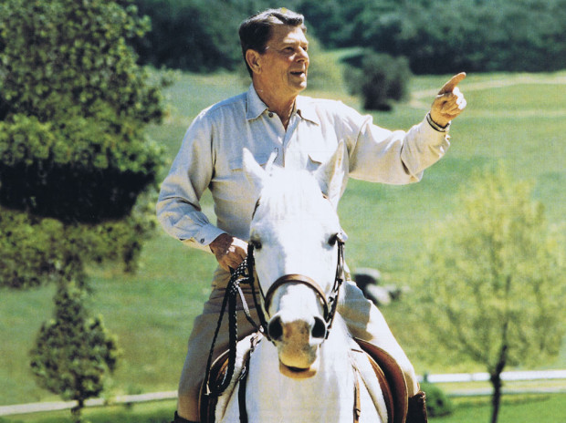 Ronald Reagan on his white horse