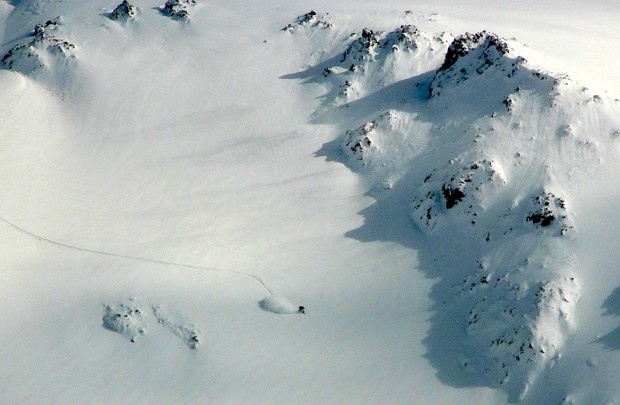 All alone and moody in at Catedral ski resort in Bariloche, Argentina powder on August 6th, 2014.