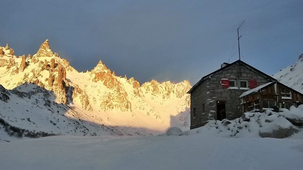 Refugio Frey and all it's glory dinner and a view at Refugio Frey [Photo: Aaron Rice]