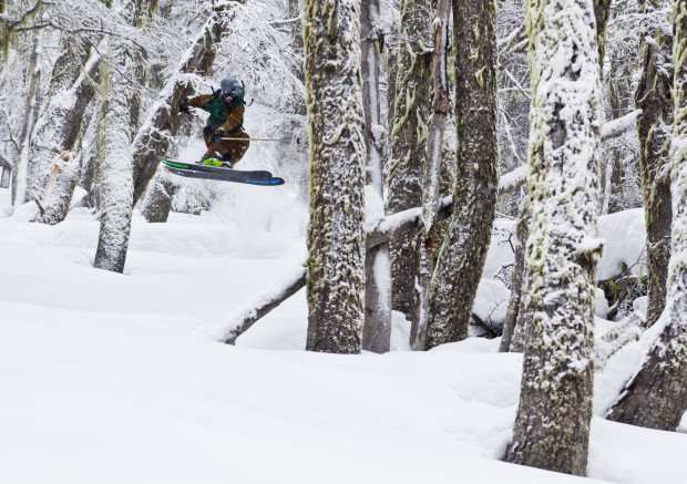 SASS Family Member Blaine Gallivan takes advantage of the unreal tree skiing available at SASS Argentina. pc: Ben Girardi]