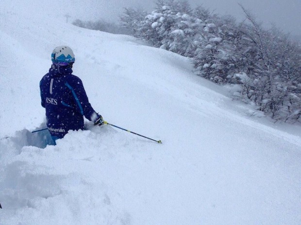 Deep snow at Cerro Castor in Ushuaia, Argentina yesterday.