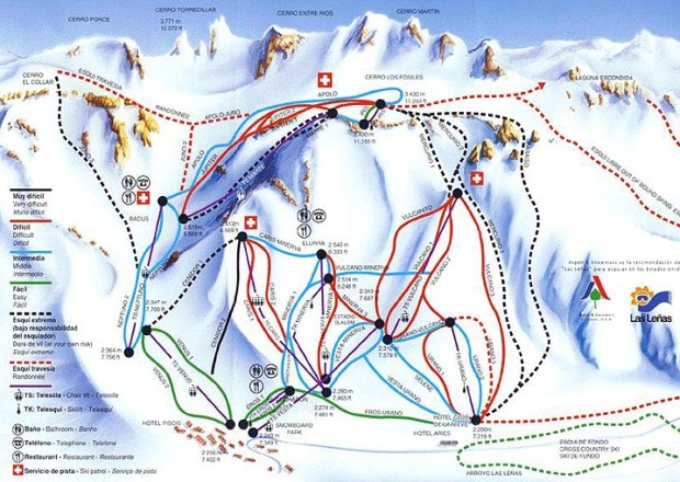 Lenas trail map with Neptuno on the left.