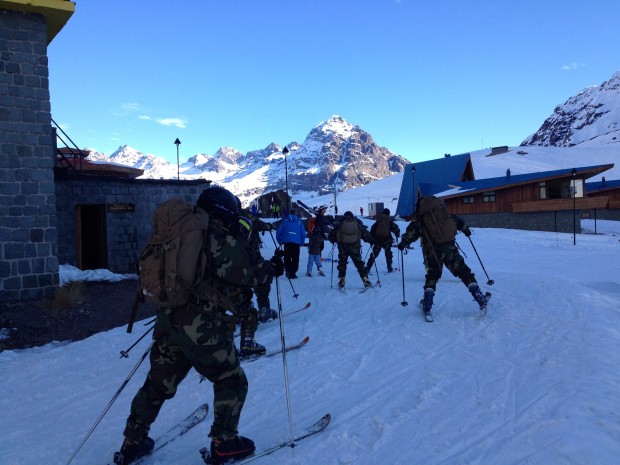 Skiing with the Chilean army